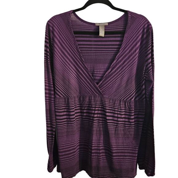 Hillard & Hanson Long Sleeve Lightweight Deep V-Neck Top Size XL - Picture 1 of 5